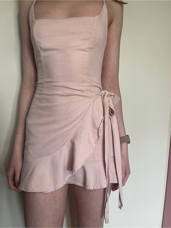 Princess Polly Dresses & Skirts - Princess Polly Spaghetti Strap Pink Tie-Waist Mini Dress